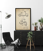 Vintage Vespa Patent Art Print - Vintage Artworks by The Good Poster Company