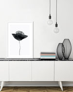 Black Dried Poppy Art Print | Black and White Art | The Good Poster Company