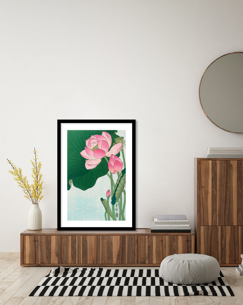 Blooming Lotus Art Print by Ohara Koson - Vintage Art - The Good Poster Company