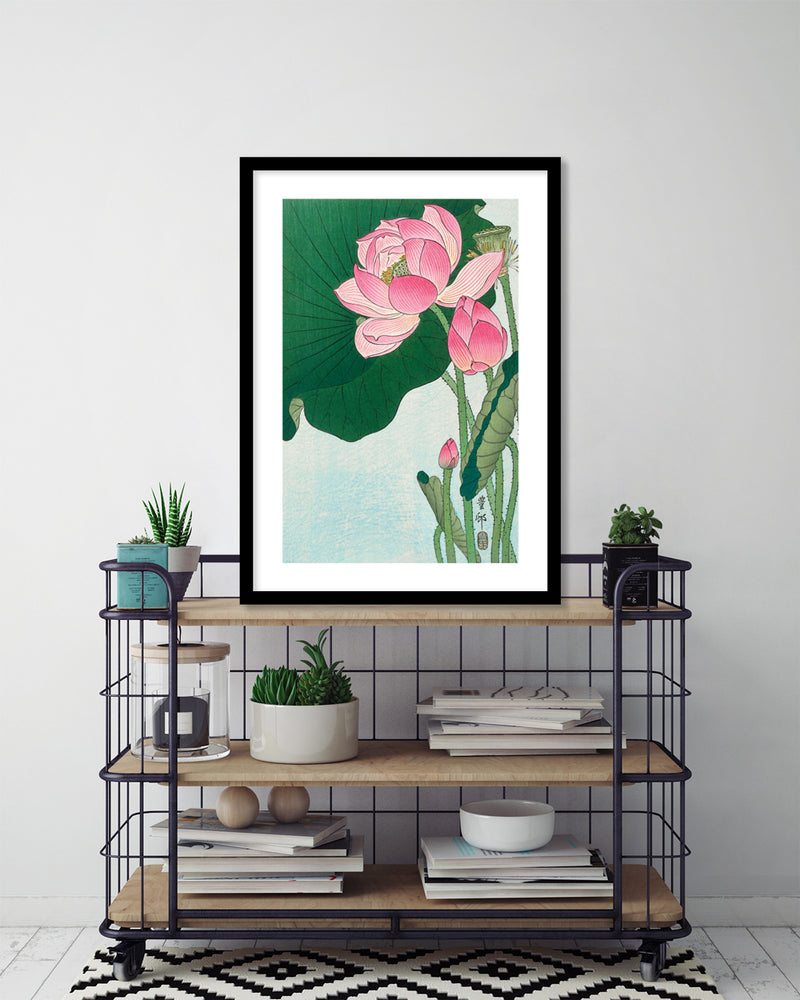 Blooming Lotus Art Print by Ohara Koson - Vintage Art - The Good Poster Company