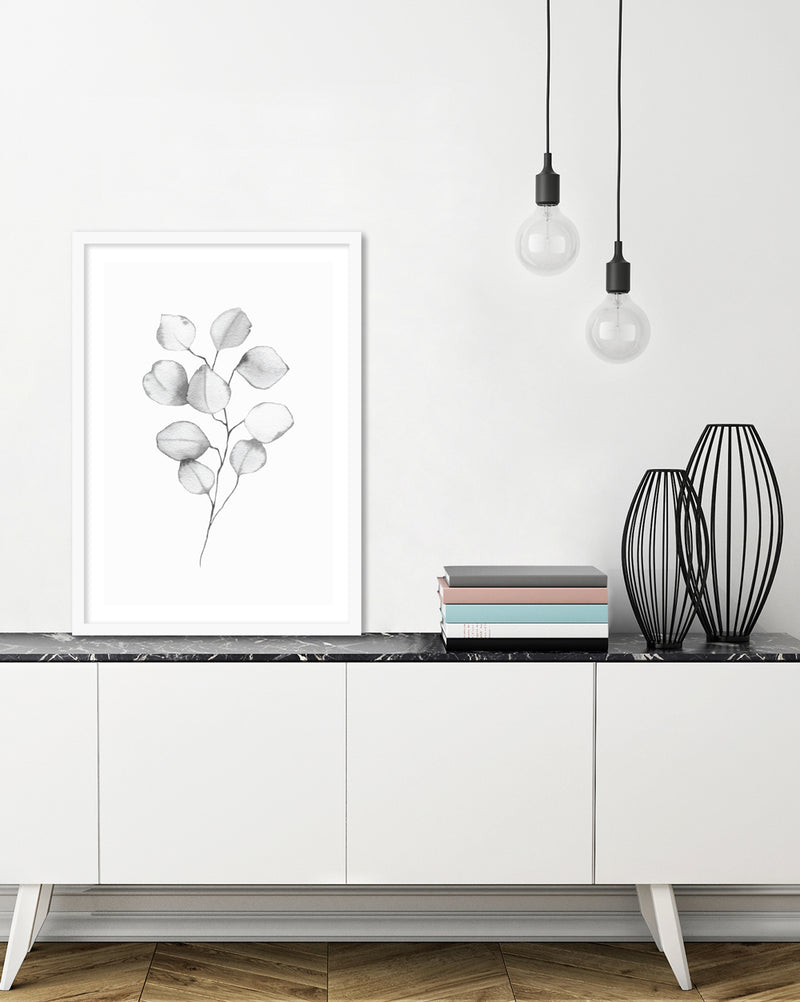 Eucalyptus Leaves Artwork | Black and White Art Prints from The Good Poster Company