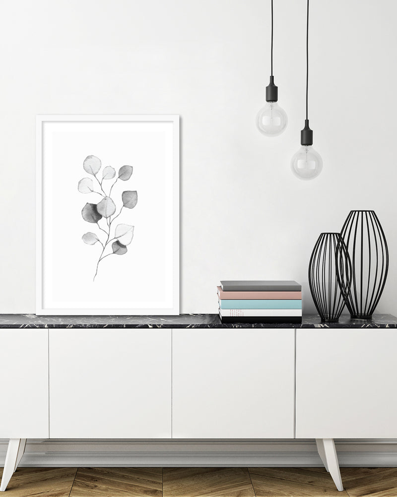 Eucalyptus Art Print | Black and White Art by The Good Poster Company