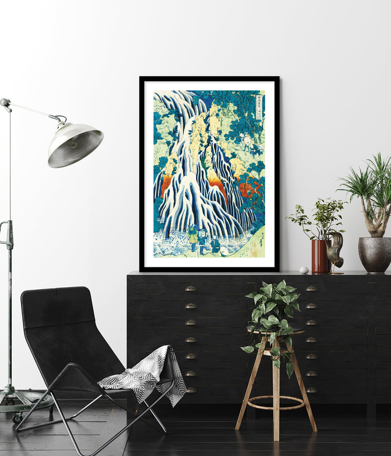 Kirifuri Waterfall Art Print by Katsushika Hokusai | Vintage Japanese Art | The Good Poster Company