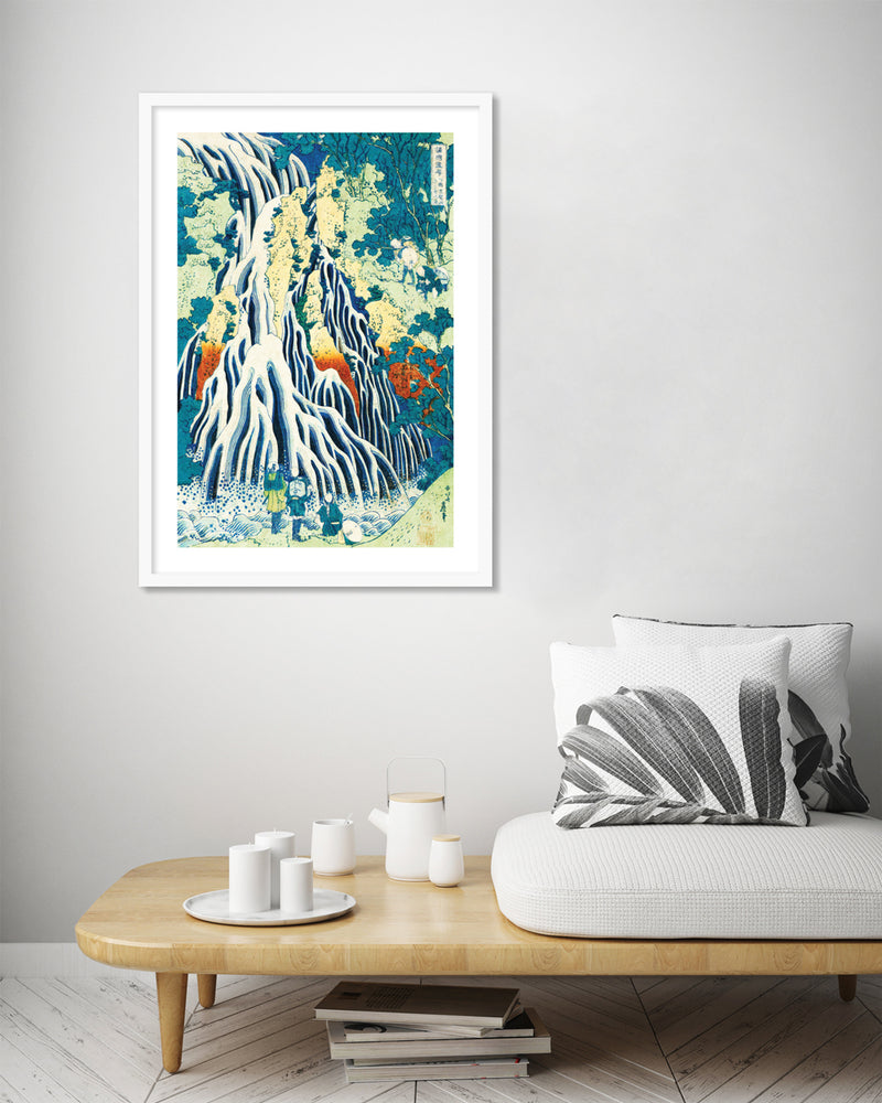Kirifuri Waterfall Art Print by Katsushika Hokusai | Vintage Japanese Art | The Good Poster Company
