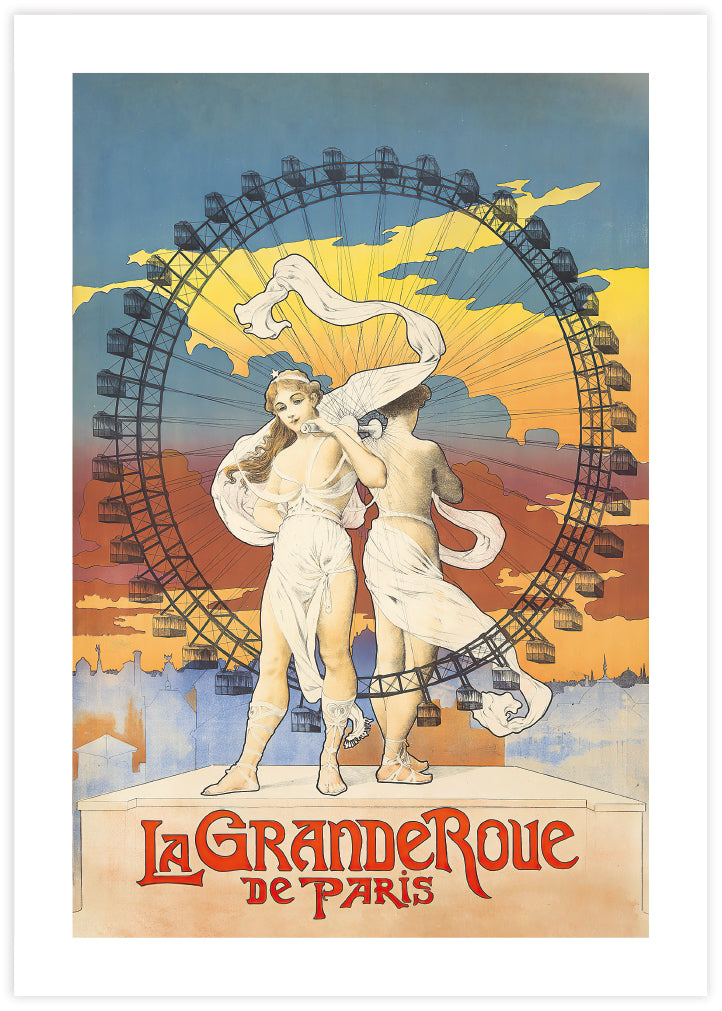 La Grande Roue de Paris Art Print - Vintage French Art by The Good Poster Company