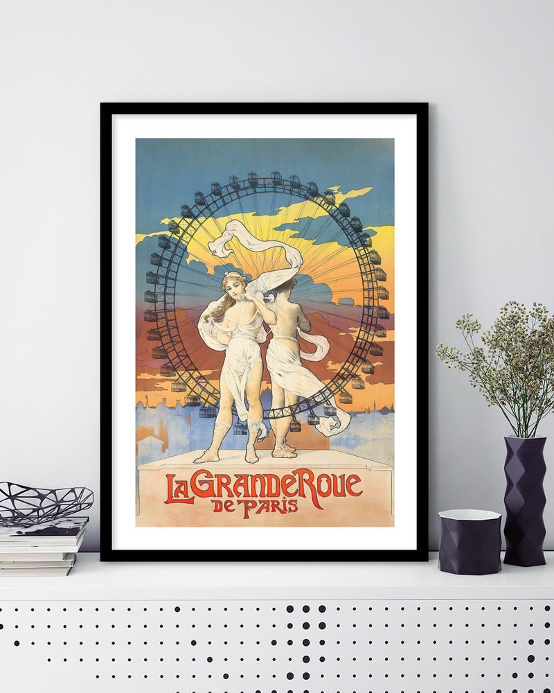 La Grande Roue de Paris Art Print - Vintage French Art by The Good Poster Company