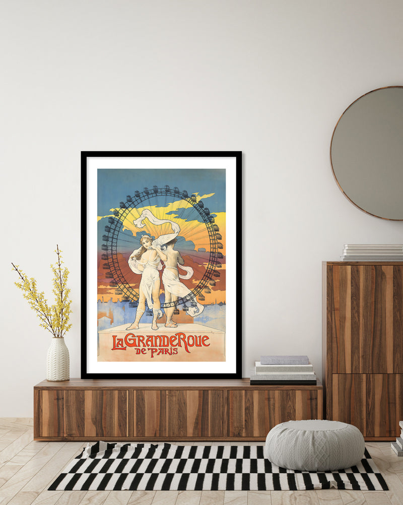 La Grande Roue de Paris Art Print - Vintage French Art by The Good Poster Company