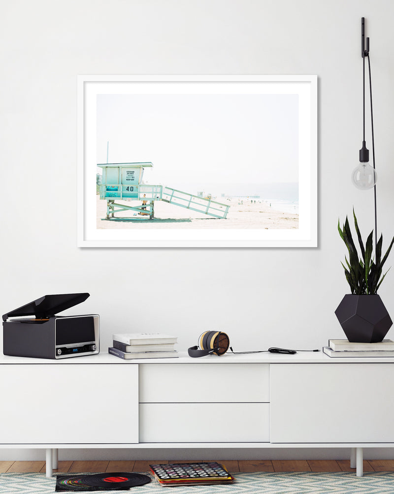 Contemporary Lifeguard Tower Art Print - Coastal Artwork - The Good Poster Company