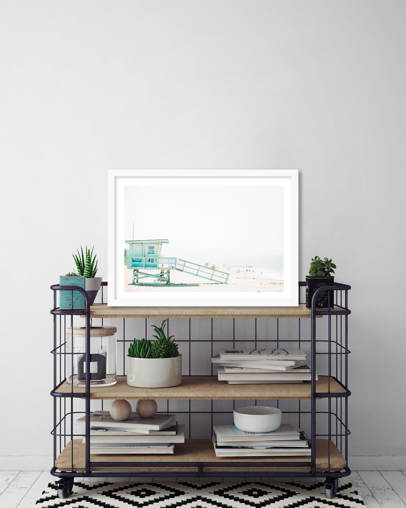 Contemporary Lifeguard Tower Art Print - Coastal Artwork - The Good Poster Company