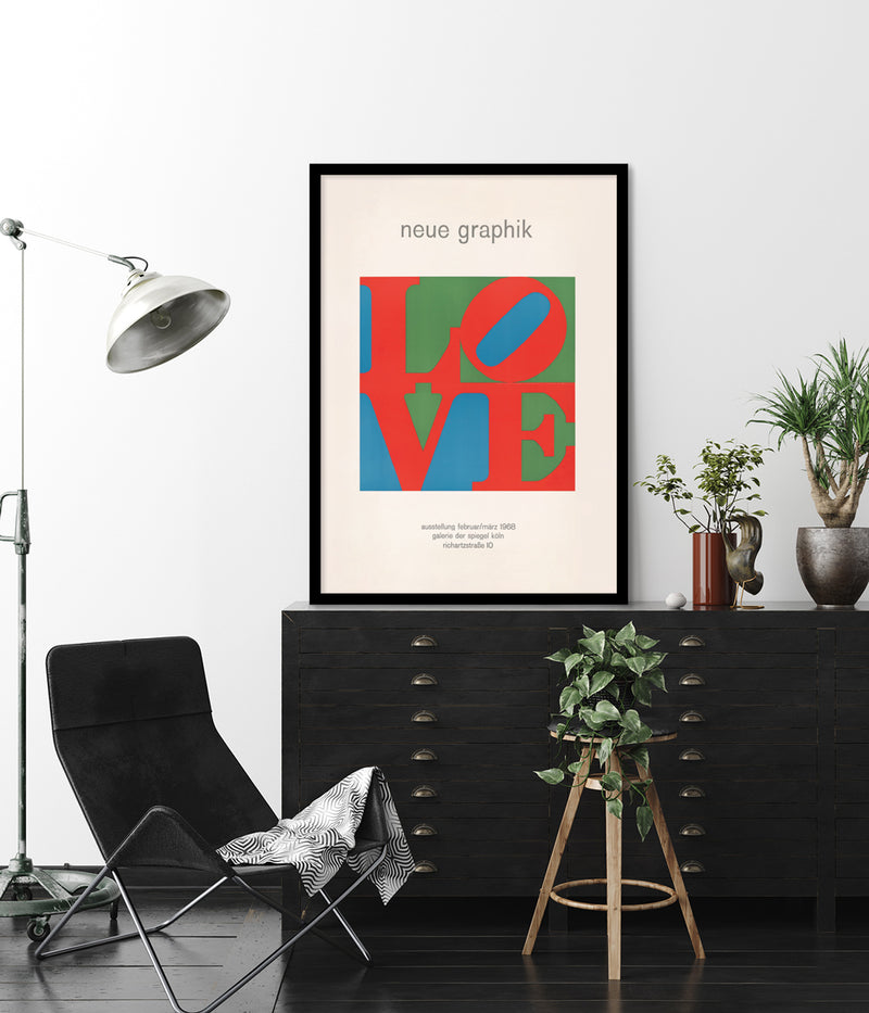 Neue Graphik Love by Robert Indiana - Popular Culture Art Prints - The Good Poster Company