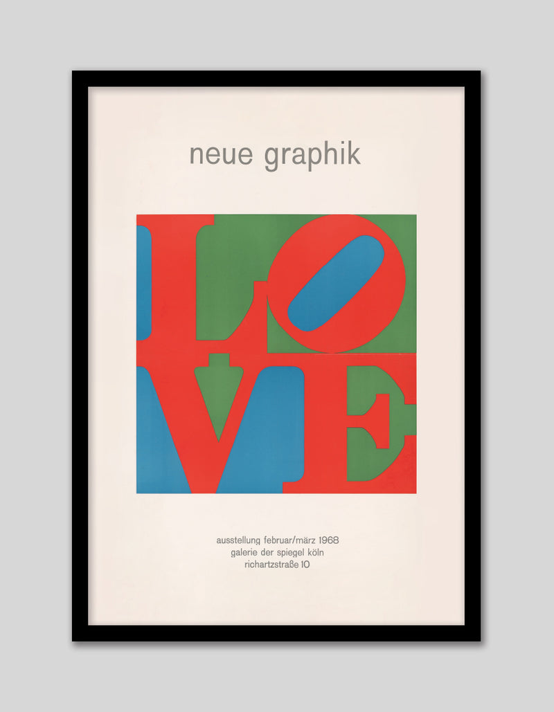 Neue Graphik Love by Robert Indiana - Popular Culture Art Prints - The Good Poster Company