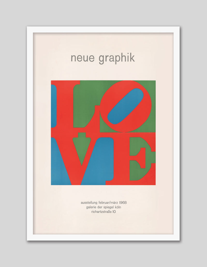 Neue Graphik Love by Robert Indiana - Popular Culture Art Prints - The Good Poster Company