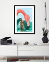 Mid Afternoon Contemporary Art Print by Alexander Grahovsky - Modern Flamingo Artwork - The Good Poster Company