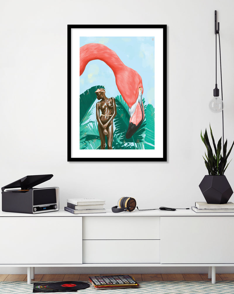 Mid Afternoon Contemporary Art Print by Alexander Grahovsky - Modern Flamingo Artwork - The Good Poster Company