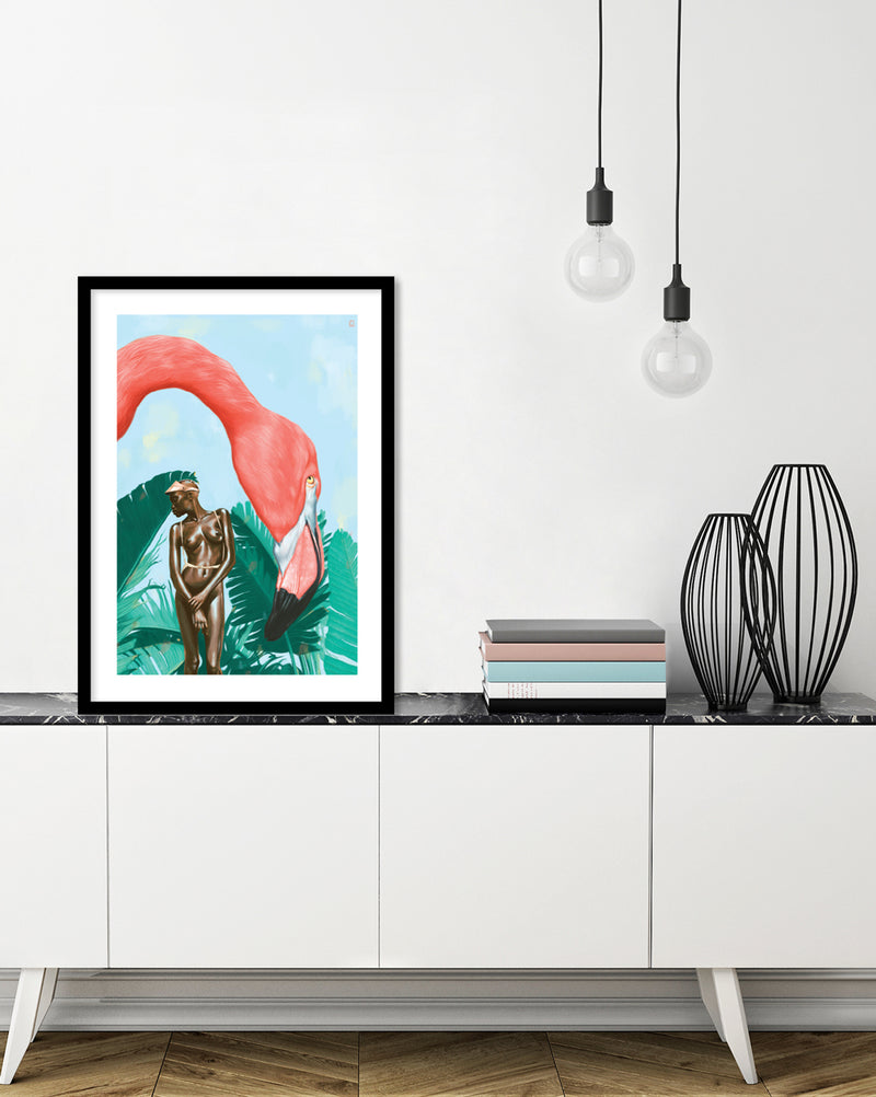 Mid Afternoon Contemporary Art Print by Alexander Grahovsky - Modern Flamingo Artwork - The Good Poster Company