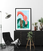 Mid Afternoon Contemporary Art Print by Alexander Grahovsky - Modern Flamingo Artwork - The Good Poster Company