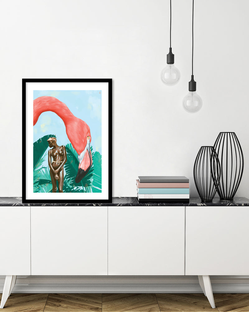 Mid Afternoon Contemporary Art Print by Alexander Grahovsky - Modern Flamingo Artwork - The Good Poster Company