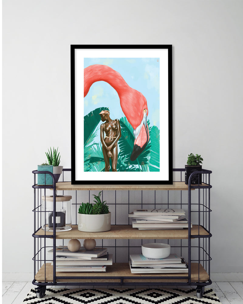 Mid Afternoon Contemporary Art Print by Alexander Grahovsky - Modern Flamingo Artwork - The Good Poster Company