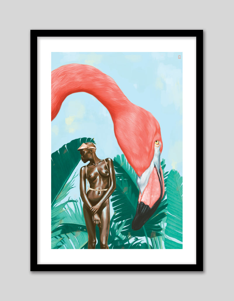 Mid Afternoon Contemporary Art Print by Alexander Grahovsky - Modern Flamingo Artwork - The Good Poster Company