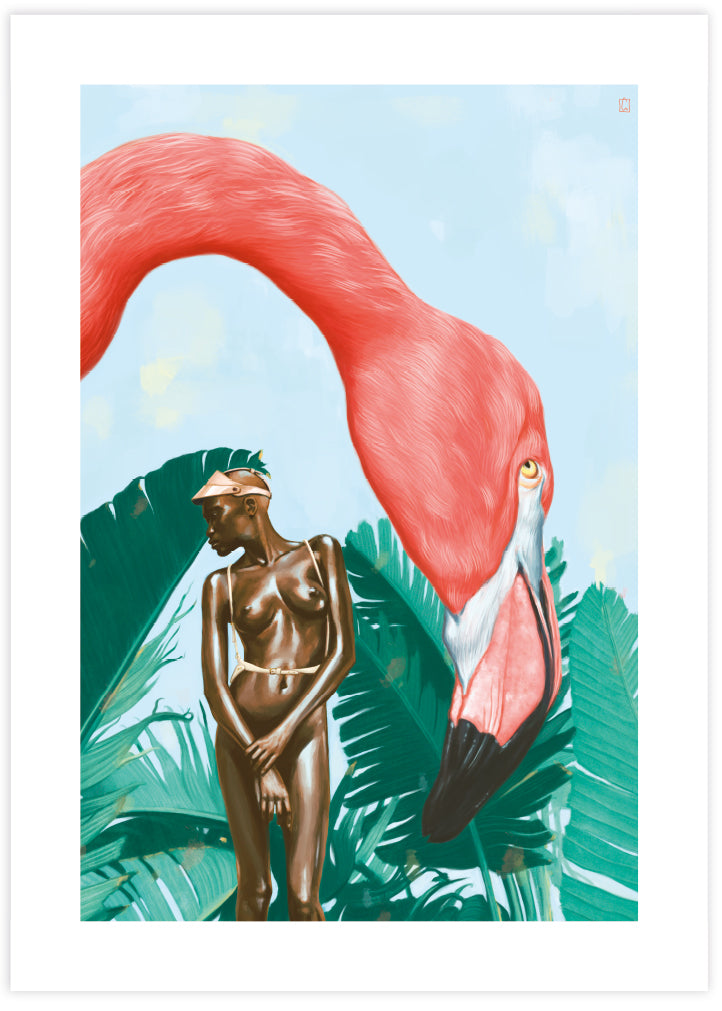 Mid Afternoon Contemporary Art Print by Alexander Grahovsky - Modern Flamingo Artwork - The Good Poster Company
