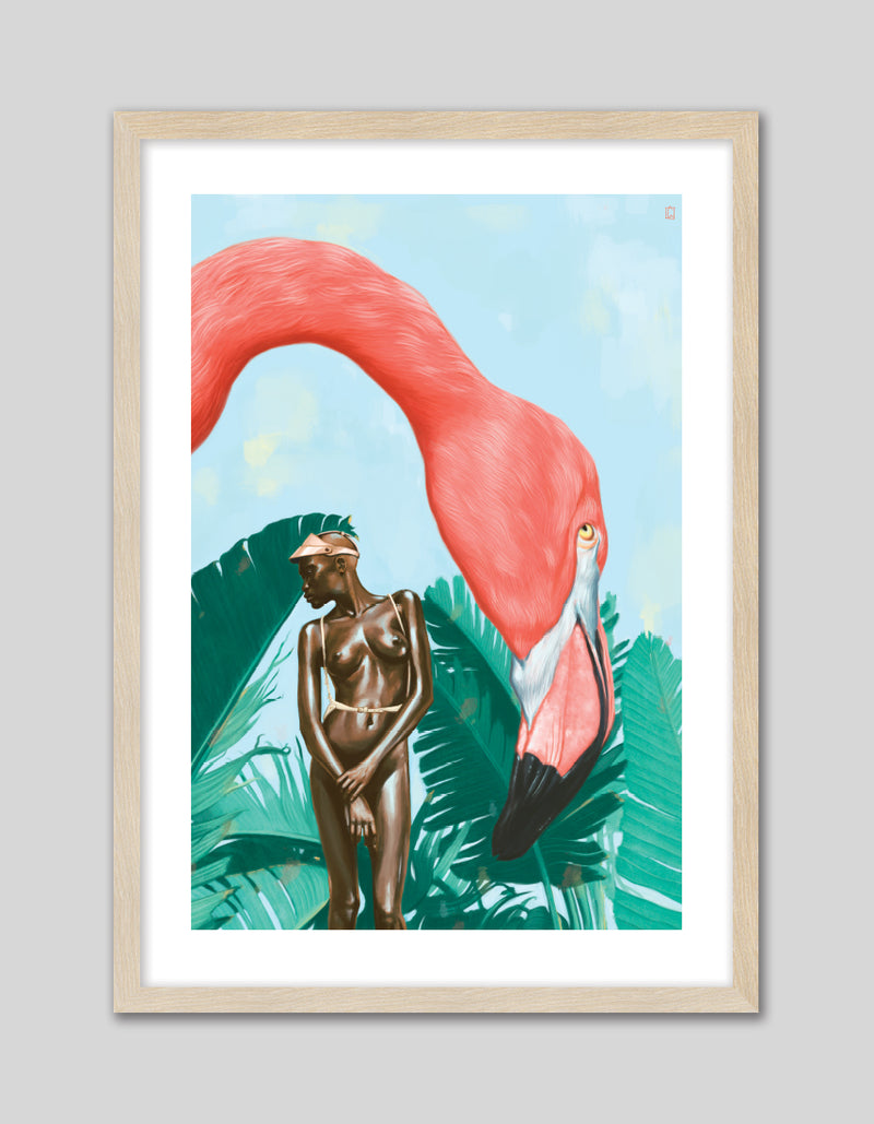 Mid Afternoon Contemporary Art Print by Alexander Grahovsky - Modern Flamingo Artwork - The Good Poster Company