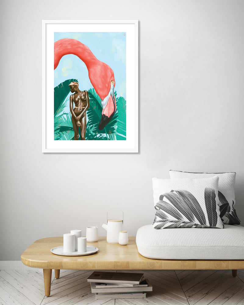 Mid Afternoon Contemporary Art Print by Alexander Grahovsky - Modern Flamingo Artwork - The Good Poster Company
