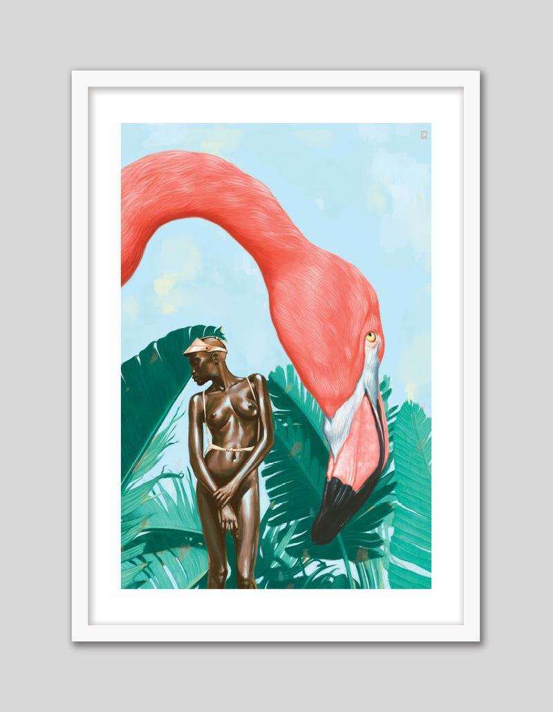 Mid Afternoon Contemporary Art Print by Alexander Grahovsky - Modern Flamingo Artwork - The Good Poster Company