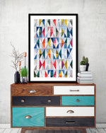 Contemporary Mosaic Triangles Art Print - Geometric Art - The Good Poster Company