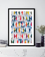 Contemporary Mosaic Triangles Art Print - Geometric Art - The Good Poster Company
