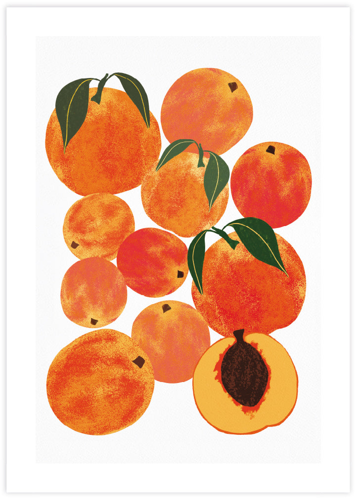Peach Harvest by Leanne Simpson - Food Art Prints - Kitchen Artwork by The Good Poster Company