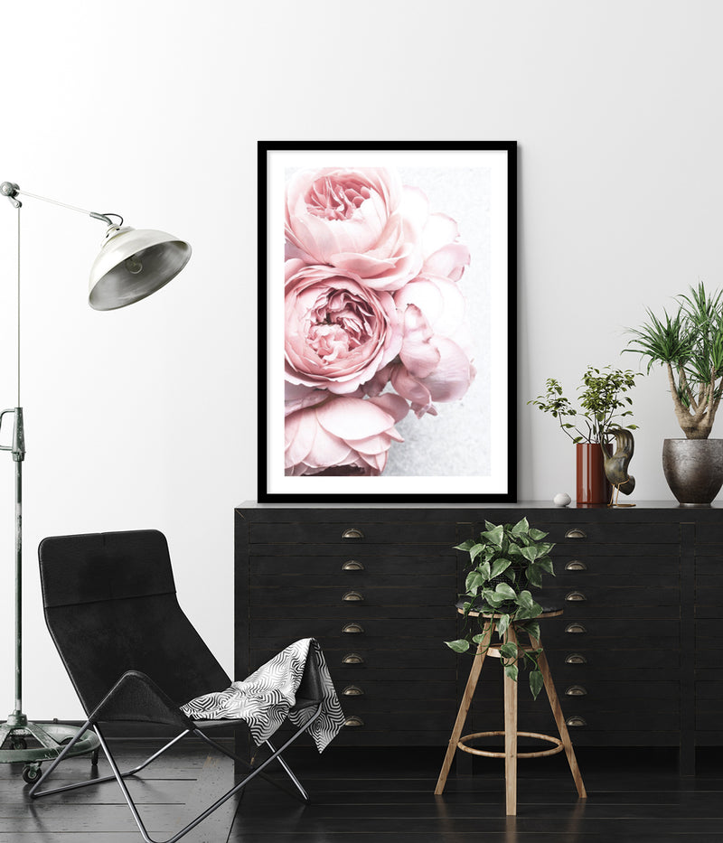 Pink Peonies Art Print - Contemporary Botanical Art - The Good Poster Company