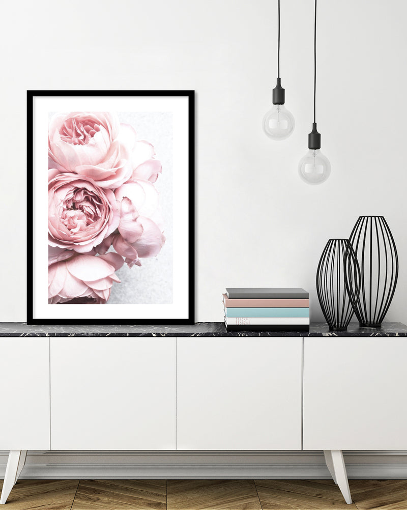 Pink Peonies Art Print - Contemporary Botanical Art - The Good Poster Company
