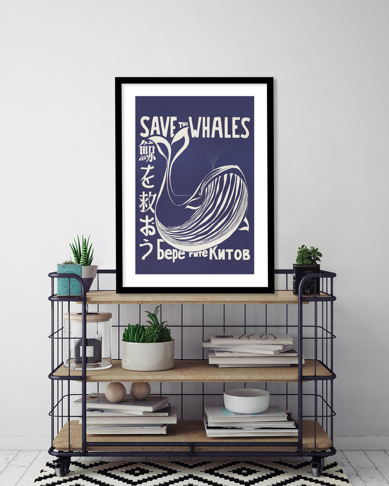 Save the Whales by Vint Lawrence - Vintage Advertising Poster - The Good Poster Company