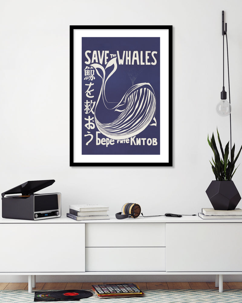 Save the Whales by Vint Lawrence - Vintage Advertising Poster - The Good Poster Company