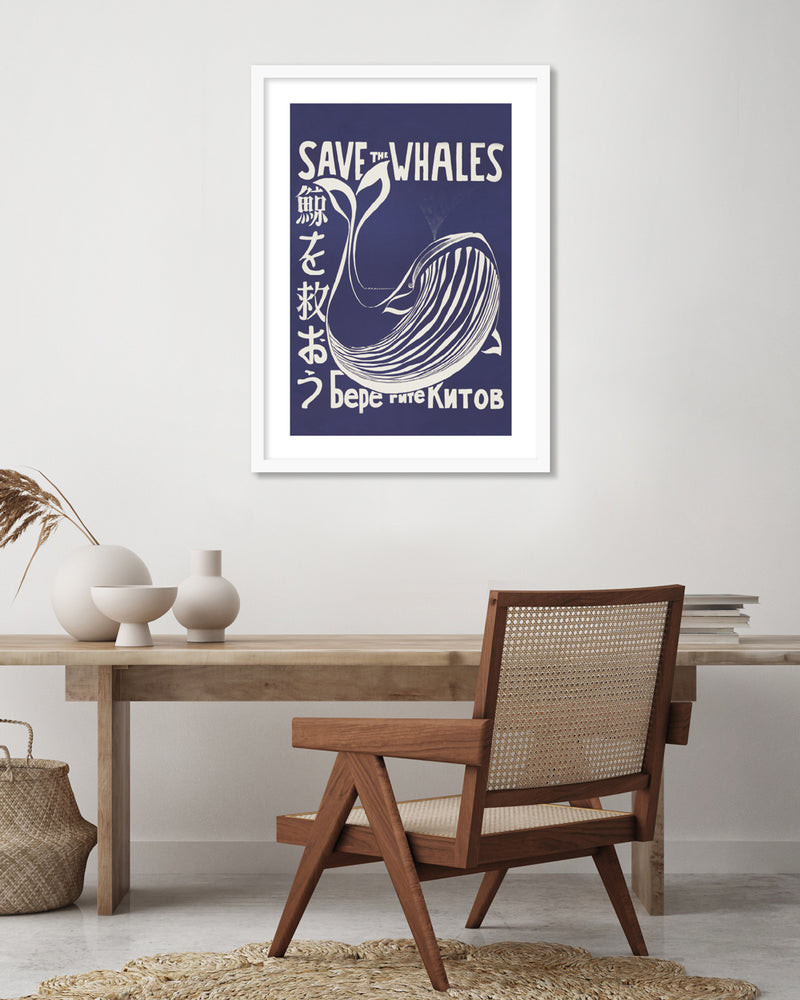 Save the Whales by Vint Lawrence - Vintage Advertising Poster - The Good Poster Company