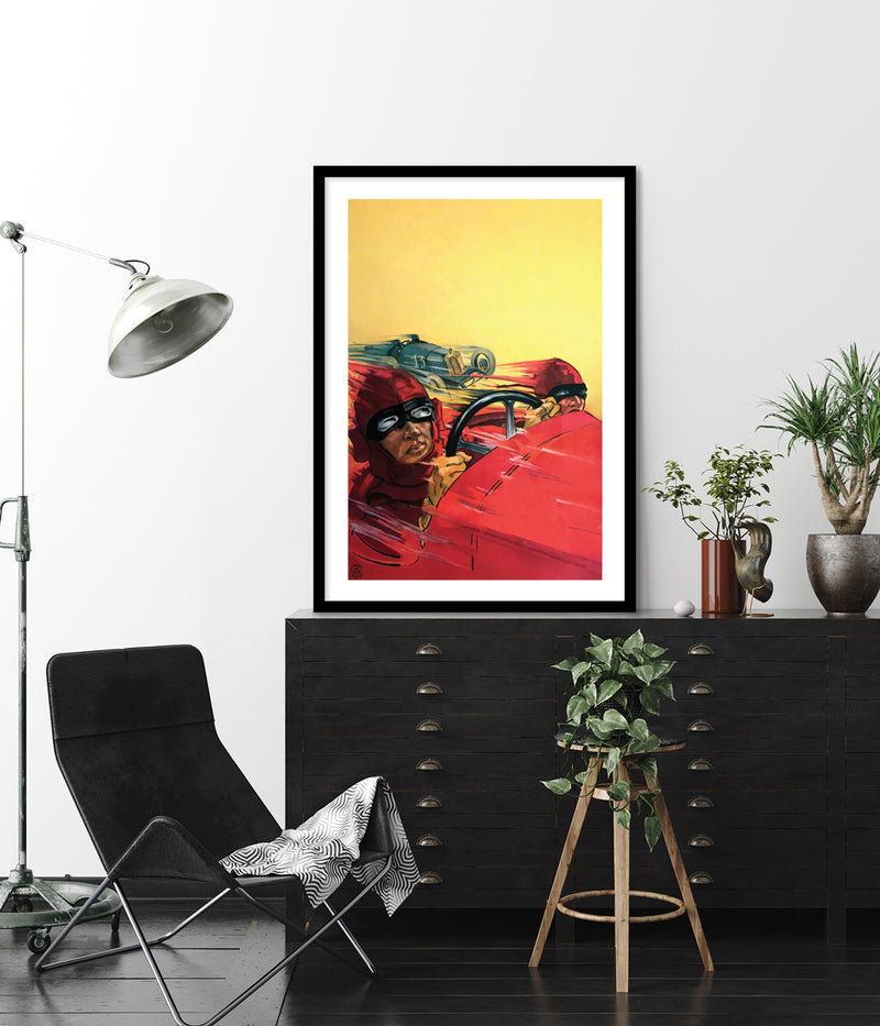 Speed Artwork - Vintage Racing Car Illustration - Children's Bedroom Art - The Good Poster Company