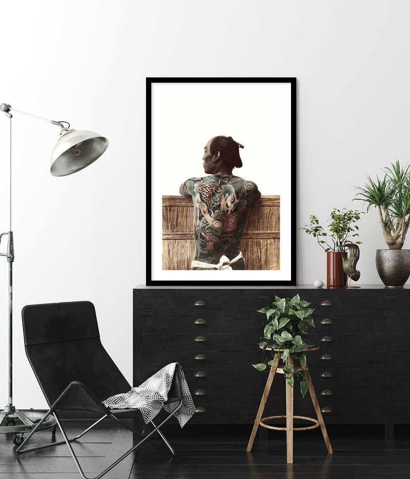 Tattooed Japanese Man Art Print - Vintage Japanese Artwork - The Good Poster Company