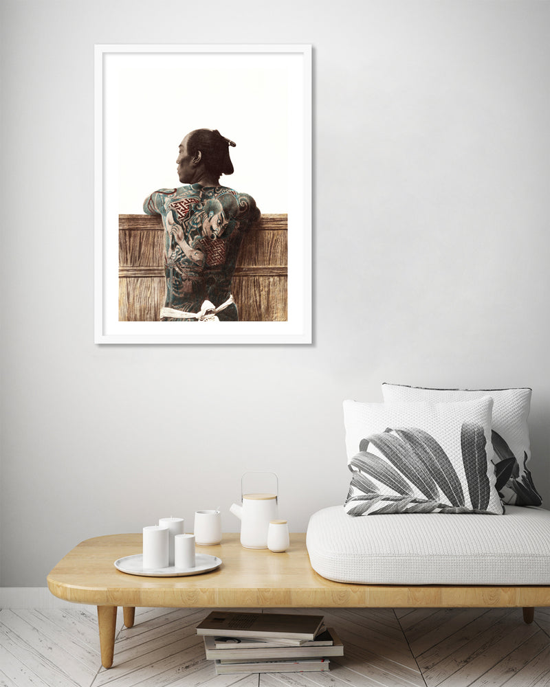 Tattooed Japanese Man Art Print - Vintage Japanese Artwork - The Good Poster Company