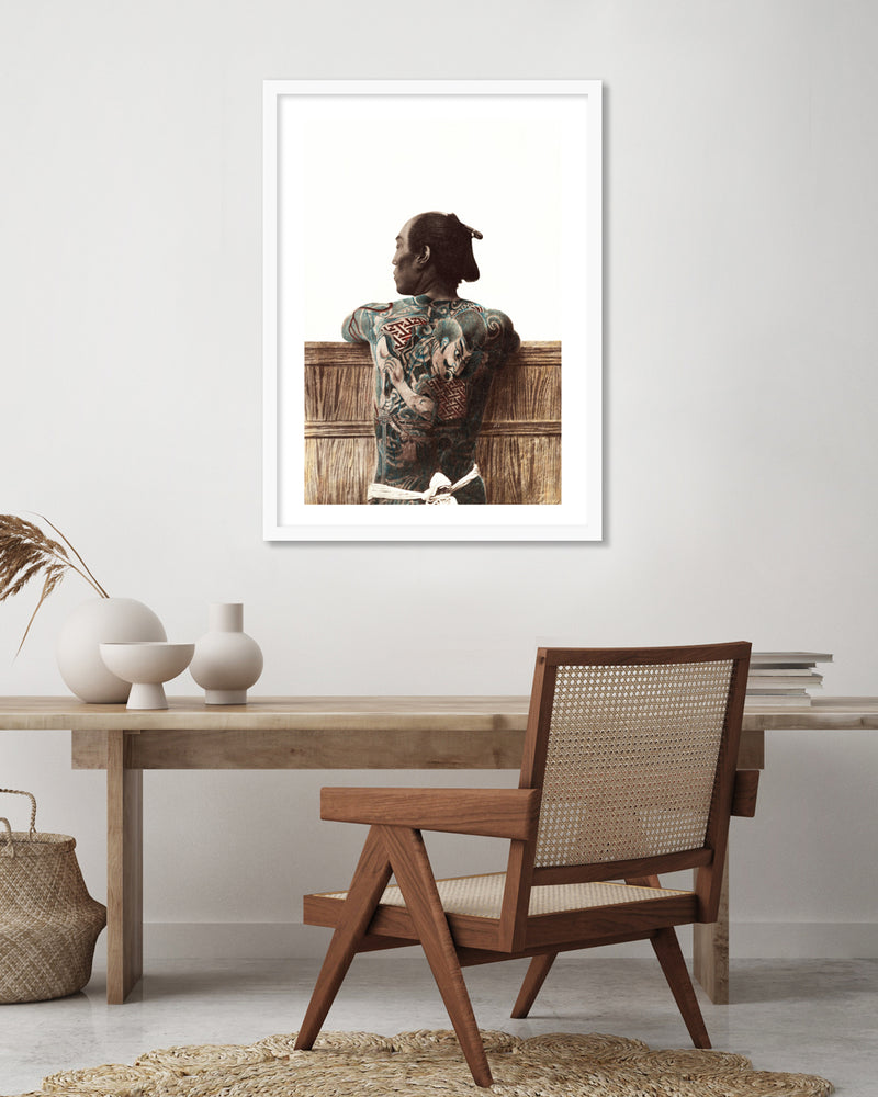 Tattooed Japanese Man Art Print - Vintage Japanese Artwork - The Good Poster Company