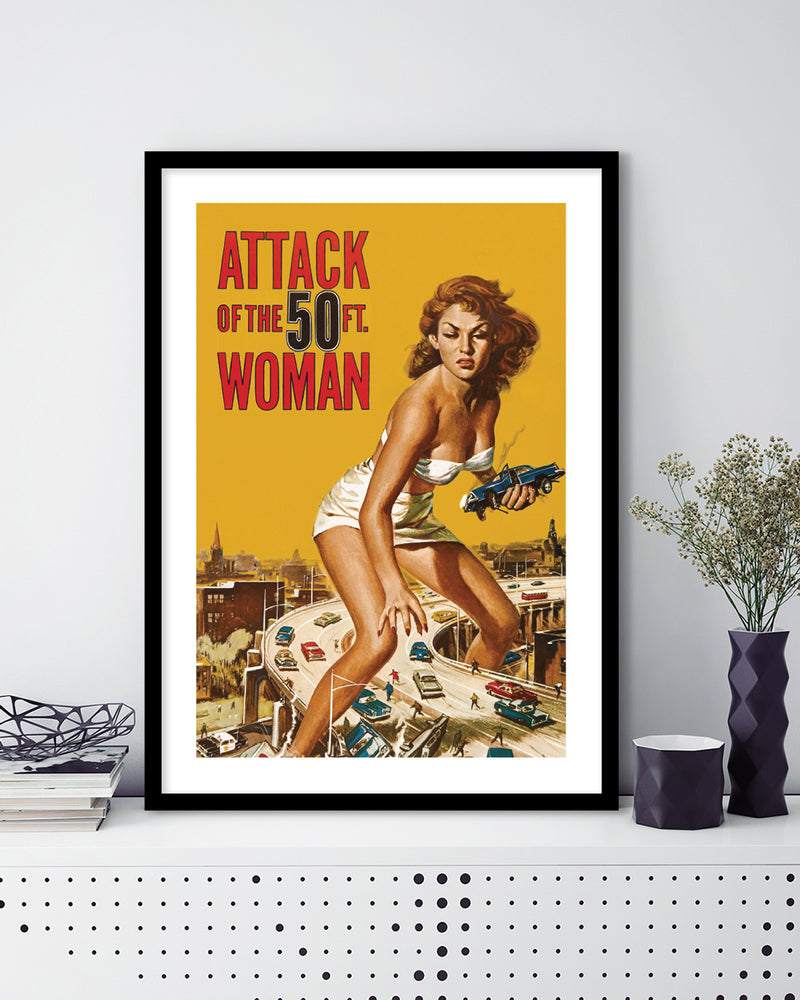 The Attack of the 50ft Woman Vintage Art Print - Popular Art by The Good Poster Company