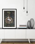 The Unicorn in Captivity Art Print - Vintage Floral Artworks by The Good Poster Company