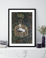 The Unicorn in Captivity Art Print - Vintage Floral Artworks by The Good Poster Company