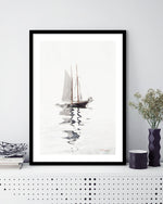 Two Masted Schooner with Dory