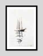 Two Masted Schooner with Dory