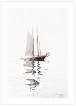 Two Masted Schooner with Dory