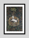 The Unicorn in Captivity Art Print - Vintage Floral Artworks by The Good Poster Company