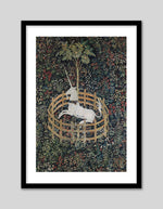 The Unicorn in Captivity Art Print - Vintage Floral Artworks by The Good Poster Company