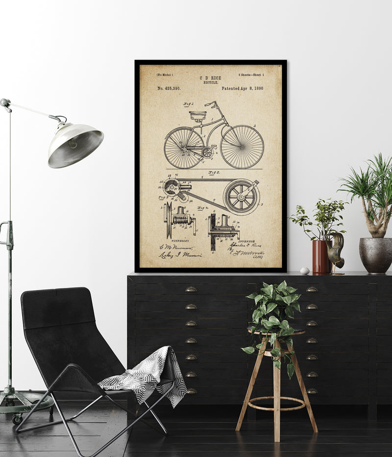 Vintage Bicycle Patent Art Print | Patent Artwork  | The Good Poster Company