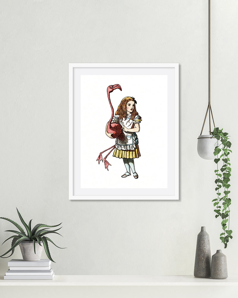 Alice and the Flamingo by John Tenniel | Vintage Alice In Wonderland Art | The Good Poster Co.