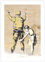 Girl Searching Solider Art Print by Banksy | Banksy Art NZ | The Good Poster Co.